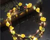 Clignotant LED lueur fleur couronne bandeaux lumière fête Rave Floral cheveux guirlande couronne de mariage fleur fille casque décor