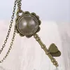 Mode vintage retro smycken halsband torkad maskros frö glas locket nyckel hängande halsband med 22 "Rolo kedja 156N37