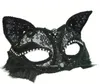 2015 Masque d'animal de boule Masque de renard noir Masque de chat Masques d'Halloween demi-visage JIA486