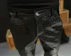 Mens Whole- MORUANCLE Calças masculinas de couro sintético PU motocicleta Ridding camurça calças de corrida de motociclista de ajuste fino para tamanho masculino 28-36250V