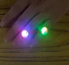 500 stks / partij Gratis Verzending Rhinestone Jelly Gloeien in de Dark LED Glow Finger Rings Light for Wedding verjaardagsfeestje