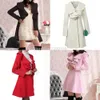 Wholesale-Women's Ruffle Falbala Warm Wool Blend Long Coat Jacket Outwear Overcoat Parkas