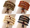 108 * 8mm Genuine Natural Sandalwood Beads Buda Malas Pulseira Saudável Jóias Homem Pulso Mala Neklace Pulseiras 5 Cores