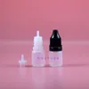 5 ML LDPE Plastic Dropper Bottles With Tamper Proof Caps & Tips Thief safe thin nipples 100 pieces for e juicy