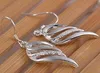 Fashion (Jewelry Manufacturer) 40 pcs a lot Hollow Wing earrings 925 sterling silver jewelry factory price Fashion Shine Earrings AE005