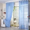 Linen Tulle Sheer Curtains Voile Curtains Window Panel Drapes For Living Room Bedroom Trimming BlueWhiteRed Gauze shippin278r