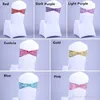 100pcs/lot Spandex Bands Sequins Bow Elastic Fabric Wedding Chair Sashes Banquet Decor Chair Ties with Sequins Celebration Party Supply