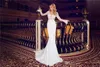 Mermaid Chiffon Beach Dresses 2019 New Sexy Vneck Long Sleeves Elegant Lace Wedding Bridal Train 4689284448