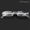 Men Women Clear Reading Glasses,Transparent Plastic Rimless Presbyopia Pocket Reader, +RX Optic Glasses for Aging People 1.00-4.00 Diopter