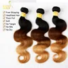 3 Tone Ombre Malaysian Virgin Human Hair Extensions Body Wave Three Tone 1B427 Black Brown Blonde Ombre Malaysian Hair Weave Bu3498789