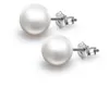 925 Sterling Silver Stud Brincos Moda Jóias Shell Pérola 6mm 8mm Simples Brinco para As Mulheres Meninas de Alta Qualidade