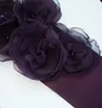 Country Vintage Bridal Sash Grape Purple Handgjorda blommor Pärlor Back Tie Justerbara bröllopsklänningsbälte Brudar Tillbehör1756478
