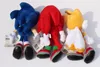 3pcs / set Nouvelle Arrivée Sonic le hérisson Sonic Tails Knuckles les jouets en peluche Echidna avec étiquette 9 23cm Shippng282J