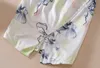 Flower Print Women Sheath Split Dress V-Neck Casual Dresses 11K543