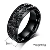 Set di anelli moda per uomo e donna con diamante in acciaio al titanio nero 8 mm misura 7-132932