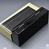 Monte Black Leather Pencil Cases For M Luxury Fountain Ballpoint Roller Ball Pens Box With Paper Warranty Manual3720301