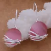 Fashion (Jewelry Manufacturer) 20 pcs a lot Wrapped white pink gem earrings 925 sterling silver jewelry factory price Fashion Shine Earrings