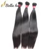 Peruvian Hair Bundles Virgin human Hair Extensions Straight HairWeaves 3pcs with Closure free part Natural Color Bellahair