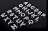 Hållängd 8mm 130pcslot charms DIY Slide Letters med strass husdjurshundhalsar Silverfärgsmycken Hitta komponenter Charms16343578