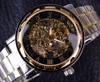 Transparent Gold Watch Men Watches Top -Marke Luxus Relogio Männliche Uhr MEN CLASSIGE WATCH MONTRE HOMME MECHANISCHE Skelett Watch255a