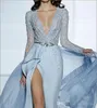 2019 Zuhair Murad Nowa seksowna osłona Moda balowa Crystal Custom Made Formalne sukienki Suknie Eleganckie Suknie Wieczorowe Długie Rękawy