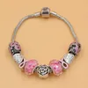 Gratis frakt Nyankomst Nyaste Bröstcancermedvetenhet Smycken Rose European Bead Charm Bröstcancer Rosa Band Armband