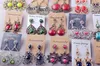 Willekeurige mix 10 stijl 10pairs / partij Vintage Tibetan Silver / Bronze Hars Gem-daling Oorbellen Dangle Oorbellen