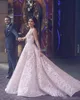 2019 roze kanten charmante avondjurken juweel mouwloze aline formele prom -jurken goedkope op maat gemaakte sweep trein speciale gelegenheid w9387286