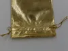 100pcs Gold Foil Organza Wedding Favor Gift Bag Pouch Jewelry Package 7x9cm / 9x12cm / 11x16cm /13x18cm