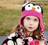 200 adet Toddler Baykuş Kulak Flap Tığ Şapka Çocuk El Yapımı Beanie Şapka Çocuklar El Örme