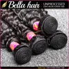 Bella Hair® 8-30 Brasilianska Virgin Hair Buntles Deep Wave Hairweaves Double Weft Obehandlad Naturlig Färg