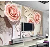 カスタム3D壁画の壁紙の三次元大きな壁画壁紙ローズベッドルームリビングルームソファ3D写真壁紙20155373