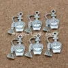 MIC 100pcs 1lot Antiqued Silver Zinc Alloy Single-sided design Perfume Bottle Charms 17x24mm DIY Jewelry2613