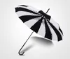 Creative Design Black And White Striped Golf Umbrella Long-handle Straight Pagoda Wedding Party Decor Umbrella wen4725