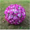 12 "~ 16" Eleganta konstgjorda silke rosor blommor kyssande boll 10 färger för bröllops julprydnader fest dekoration leveranser