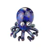 Hand-Blown Blue Glass Bubbler: Artistic Octopus Scorpion Smoking Pipe for Tobacco Enjoyment