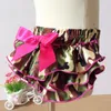 Lovely baby infant toddler pants baby boys girls kids PP pants Camouflage purple bow satin bloomers lace bloomers Children diapers