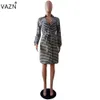 VAZN Nova Moda Elegante 2018 Casual Vestido Completo Manga Mini Vestido Sexy Vestido Bandage D8054 q1118