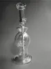 2017 Hochwertige Doppelkugel-Glaswasserpfeifen Global Base Vortex Recycler Bohrinseln Rauchpfeife 2-Funktions-Glasbongs 14-mm-Glasschale