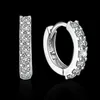 2015 новый дизайн стерлингового серебра 925 маленький швейцарский CZ Алмаз Хооп серьги красивая свадьба / участие ювелирные изделия бесплатная доставка
