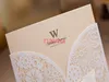 100 pçs / lote Frete Grátis Laser Cut Convites de Casamento Cartão de Festa Wihte Decoração Para Impressão Flora Favores Convite do casamento