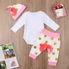 Baby Girl Clothes Set 2018 Spring Autumn Newborn Kids Daddy's Princess Letter Romper + Dot Flower Pants + Hat 3PCS Girls Clothing Set 0-24M