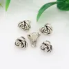 200 stks legering rose bloem charms hangers voor sieraden maken oorbellen ketting DIY accessoires antiqued zilver 7x8x9mm