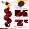 Burgundy Malaysian Body Wave Virgin Human Hair Weave Buntlar Malaysisk Kroppsvåg Hår 3st Lot Vin Röd 99J Human Hair Extensions Soft Full