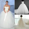 Neues Korsett Kim Kardashian Brautkleid Aktuelle Bilder Heißer Verkauf Mode trägerlose A-Linie Brautkleider Brautkleid Tüll weiße Spitze