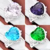 Mix Color rovski Crystal Sparking Gifts Honey Voyages Glaring Cubic Zirconia Crystal Gemstone Wedding Rings 4 Pcs/Lot New7185547
