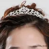 18026 Hair Tiaras in Stock Cheap 2019 Diamond Rhinestone Wedding Crown Band Tiara Bridal Prom Evening Jewelry Headpieces3539625