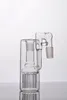 Echtbild-Glas-Hookah-Aschefänger mit einzelner Fritte und 12-Arm-Baum, Inline-Perc, 18-mm-Verbindung, rechtwinklig für Bong-Rigs, Rauchen, Stereo-Matrix-Aschefänger