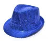 12 pièces/lot enfants Bling Bling casquette de Jazz enfants garçons filles scène spectacle chapeau adultes Panama Jazz casquettes fascinateur fête Costume paillettes Fedora chapeau