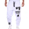 Whole-2016 Top Fashion Men Pants Esporte Corredores Solto Casual Treino Carta Harem Pants Sweatpants Calças Hiphop Masculina 286g